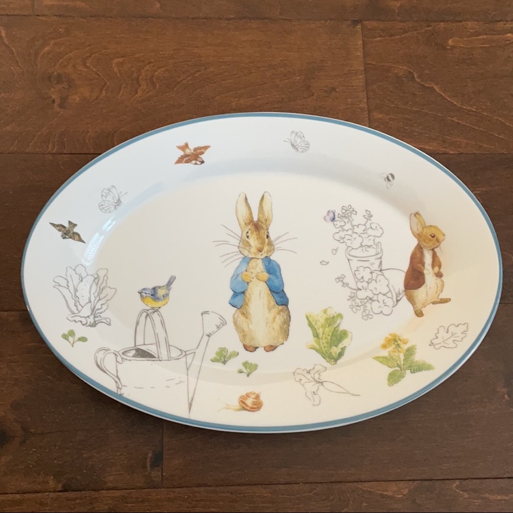 Peter Rabbit Beatrix Potter 13.5" Easter Spring Oval Serving Platter